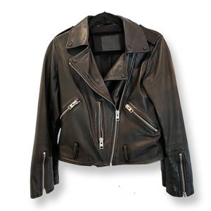 All Saints Black Leather Biker Jacket